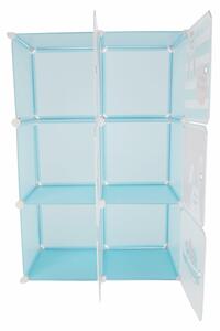 TEMPO Detská modulárna skrinka, modrá / detský vzor, EDRIN
