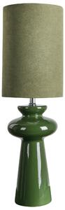 Stolná nočná lampa zelená keramický podstavec tienidlo z umelého semišu 62 cm moderný štýl obývacia izba spálňa