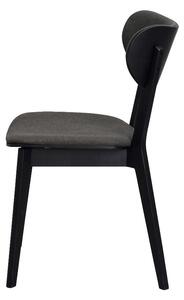 Čierna dubová jedálenská stolička s tmavosivým sedadlom Rowico Cato