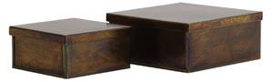 2ks bronzový antik kovový úložný box Loberio - 16*16*7/ 12*12*6 cm - Light & Living
