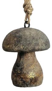 Drevená závesná ozdoba s patinou hubka Mushroom - Ø 5*7cm - Ostatní