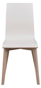 Biela jedálenská stolička so svetlohnedými nohami Rowico Grace