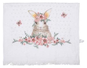 Guest Towel 40x66 Cm White Pink Cotton Rabbit - Collections - Clayre & Eef