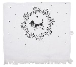 Biely froté kuchynský uterák so psíkmi Lovely Grey Dogs - 40*66cm - Clayre & Eef