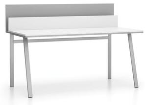 Kancelársky pracovný stôl SINGLE LAYERS s prepážkami, biela / sivá