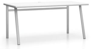 Kancelársky pracovný stôl SINGLE LAYERS bez prepážok, biela / sivá
