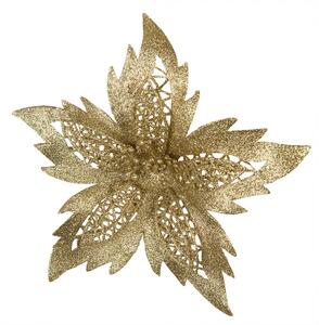 Artificial Flower Poinsettia ? 23x5 Cm Gold Colored Plastic - ? 23*5 cm - Clayre & Eef