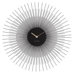 Čierne nástenné hodiny Karlsson Peony, ø 45 cm