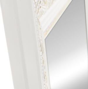 KONDELA Stojanové zrkadlo, biela/bielo-zlatý ornament, LAVAL