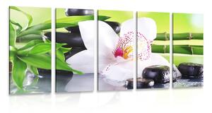 5-dielny obraz japonská orchidea