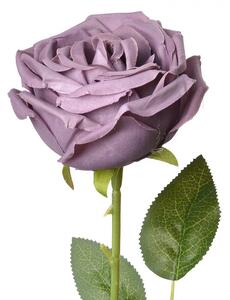 Dekorácia umelá kvetina tmavo fialová ruža Rose Purple - 9*9*61 cm - Clayre & Eef
