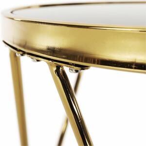 Príručný stolík, gold chróm zlatá/čierna, VALERO