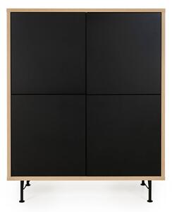 Čierna skriňa Tenzo Flow, 111 x 137 cm