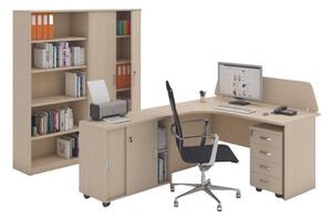 Zostava kancelárskeho nábytku MIRELLI A+, typ C, ľavá, breza