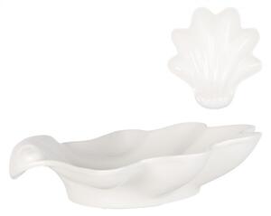 Biela keramická miska v tvare mušle Shell Bowl - 23*22*6 cm - Clayre & Eef