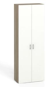 Kancelárska skriňa s dverami PRIMO KOMBI, x 800 x 400 mm, dub prírodný / biela