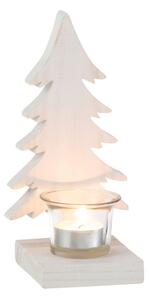 Biely svietnik so stromčekom Tree White - 10*9*20 cm - J-Line by Jolipa