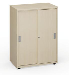 Kancelárska skriňa zasúvacie dvere PRIMO, 1087 x 800 x 420 mm, breza