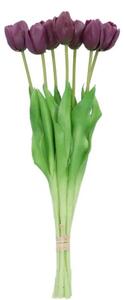 Kytica 7ks fialových realistických tulipánov Tulips - 43cm - daan kromhout