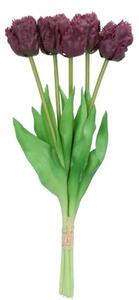Kytica 5ks fialových realistických tulipánov Tulips Papagayo - 39 cm - daan kromhout
