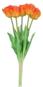 Kytica 5ks oranžových realistických tulipánov Tulips Papagayo - 39 cm - daan kromhout