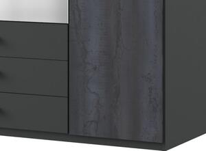 Šatníková skriňa s otočnými dverami Göteborg, 225 cm, šedá vintage oceľ
