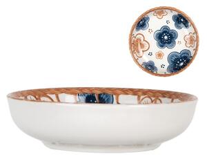 Miska s hnedými a modrými kvetmi Mibbo - Ø 10*3 cm / 50 ml - Clayre & Eef