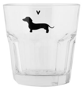 Pohárik na vodu s jazvečíkom a srdiečkom Dog&Cat - Ø 8*8 cm / 200 ml - Clayre & Eef