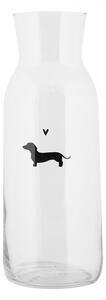 Sklenená karafa s jazvečíkom a srdiečkom Dog&Cat - Ø 9*25 cm / 1000 ml - Clayre & Eef