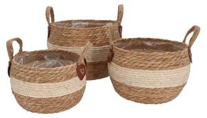 3ks košík kvetináč z morskej trávy Laos - Ø30*23 / Ø26*18 / Ø23*16 cm - daan kromhout