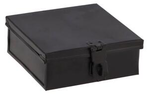 Čierny antik kovový úložný box/ krabička Amber Doos - 12*12*5 cm - daan kromhout