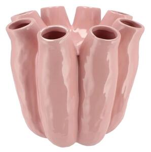 Ružová keramická váza Luna Tube Pink - Ø 24*24 cm - daan kromhout