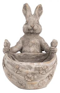 Dekorácia cementový kvetináč králik so šatkou - 20*24*31 cm - Clayre & Eef