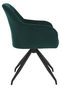KONDELA Otočná stolička, zelená Velvet látka/čierna, VELEZA