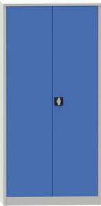 Viacúčelová kovová skriňa, 4 police, 1950 x 950 x 500 mm, modré dvere