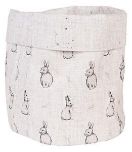 Béžový textilný košík na pečivo s králikom Bunny Buddies - Ø 15*16 cm - Clayre & Eef