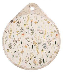 Keramicko-korková podložka pod riad s kvetmi Flowers Coaster - 20*23 cm - Clayre & Eef