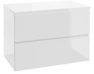 Kielle Oudee - Skrinka vrátane dosky pod umývadlo 80x55x46 cm, lesklá biela 50002S820
