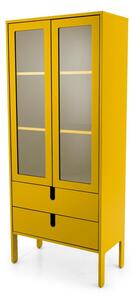 Žltá vitrína Tenzo Uno, šírka 76 cm
