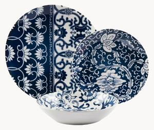 Porcelánová súprava riadu Blue Silk, 6 osôb, 18 ks