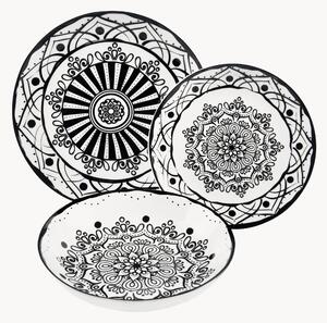 Porcelánová súprava riadu Boheme Noir, 6 osôb, 18 ks