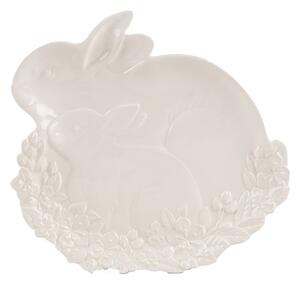 Keramický tanierik / miska v tvare králikov Rabbit - 23 * 24 * 2 cm - Clayre & Eef