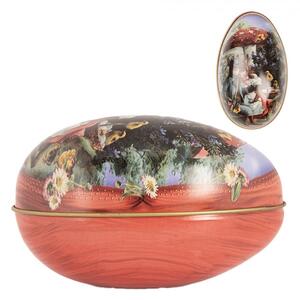 Červená plechová dóza v tvare vajíčka s králikom Easter Egg - 7*11*7 cm - Clayre & Eef