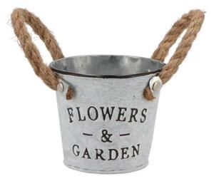 Plechový kvetináč s jutovými ušami Flowers & Garden - Ø 10*9 cm - daan kromhout