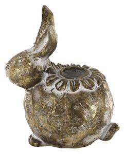 Mosadzný antik svietnik králik na úzku sviečku Rabbi - 11*7*12 cm - Chic Antique