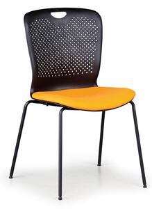 Plastová konferenčná stolička OPEN, čierna