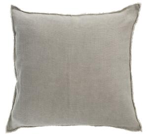 Zelený opraný ľanový vankúš so strapcami Stonewashed - 45*10*45 cm - J-Line by Jolipa