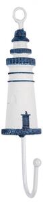 Nástenný háčik zdobený majákom Lighthouse Nautic - 4*4*18 cm - Clayre & Eef