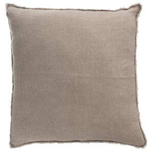 Zelený opraný ľanový vankúš so strapcami Stonewashed - 45*10*45 cm - J-Line by Jolipa
