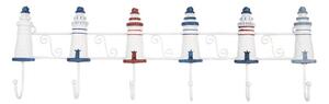 Nástenný vešiak zdobený majákmi Lighthouse Nautic - 54*4*17 cm - Clayre & Eef